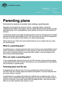 Parenting Plans (English language version) cover image